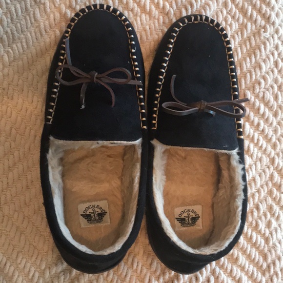 Dockers Shoes Black Suede Slippers Poshmark